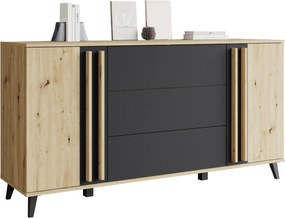 Бюфет Helsinki-Дърво-Черен