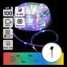 Aigostar - Соларна LED гирлянда 100 LED / 8 режима, 12 m, IP65, многоцветна