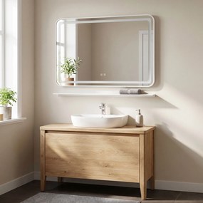 LED стенен огледало с рафт 80x60 см L-8060