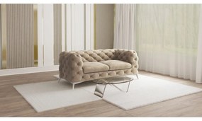 Сиво-бежов кадифен диван 185 cm Chelsea – Ropez