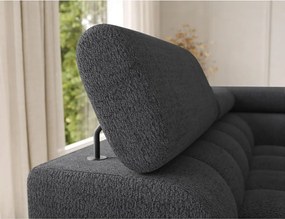 Тъмносив разтегателен ъглов диван от букле (ляв ъгъл U форма) Feraria – ELTAP