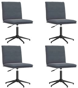 3315638 vidaXL Трапезни столове, 4 бр, тъмносиви, кадифе