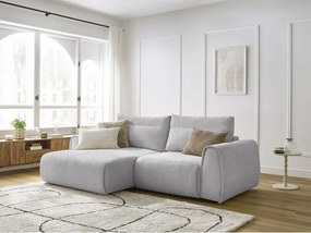 Светлосив ъглов диван Aden – Bobochic Paris