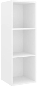 805480 vidaXL ТВ шкаф за стенен монтаж, бял, 37x37x107 см, инженерно дърво