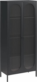 Черна метална витрина 80x186x40 cm Luna – Støraa