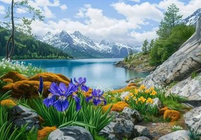 15547 - Пейзаж с планина и езеро