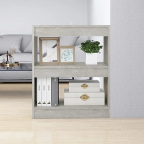 811650 vidaXL Библиотека/разделител за стая, бетонно сива, 60x30x72 см
