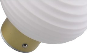 Бяла стъклена LED стенна лампа с USB ø 15,5 cm Earl – Reality