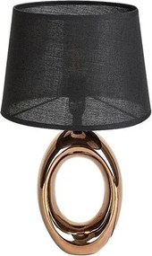 Rabalux Dalora, настолна лампа, бронзова керамична лампа с черен текстилен абажур, E14 - 74063