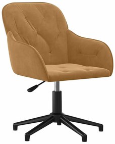 344864 vidaXL Въртящ се офис стол, кафяв, кадифе