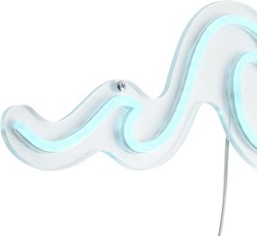 Неонова стенна лампа синя с LED - Wave