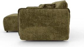 Зелен шенилов ъглов диван (ляв ъгъл) Nelia – Ropez