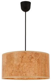 Кафява висяща лампа в цвят коняк с текстилен абажур ø 30 cm Ecoline - Candellux Lighting