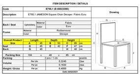 Стол Джеймсън Ε755.1 цвят екрю