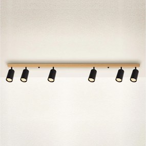 Brilagi - Точково осветително тяло SELE 6xGU10/30W/230V черен/дъбов декор