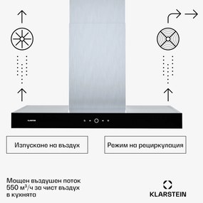 Klarstein SmartEdge абсорбатор, WiFi, тих, мощен, LED, 550 м³/ч, EEK A+