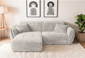 Бежов шенилов ъглов диван (ляв ъгъл) Nelia – Ropez