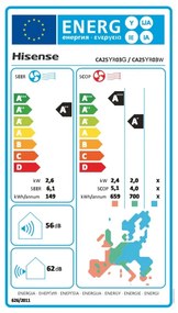 Инверторен климатик Hisense Easy Smart CA25YR03, 9000 BTU, 14 м2, А++, Тиха работа, FreezeProtect до -15°C, Бял