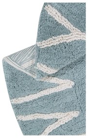 Светлосин ръчно изработен памучен детски килим подходящ за пране ø150 cm ABC Vintage Blue – Lorena Canals