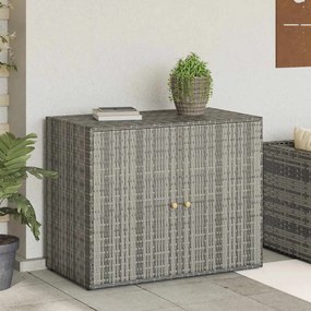 319869 vidaXL Градински шкаф за съхранение сив 100x55,5x80 см полиратан