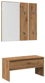 857020 vidaXL Комплект мебели за антре Дъб артизан Инженерно дърво