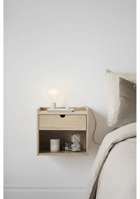 Висящо нощно шкафче с рафтове, изработено от дъбова дървесина в естествен цвят Hillmond - Rowico