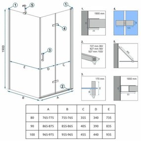 Душ кабина Rea Molier Chrom 90x90