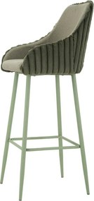 Зелени тапицирани бар столове в комплект с подлакътници 2 бр. (височина на седалката 78 cm) Alaska – Mauro Ferretti