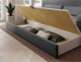 Кафяво-сив кадифен разтегателен диван с място за съхранение 236 cm Elioss – ELTAP