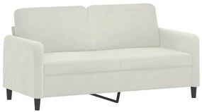 359450 vidaXL 2-местен диван, кремава, 140 см, кадифе
