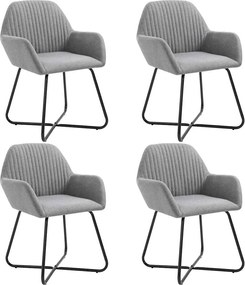 277094 vidaXL Трапезни столове, 4 бр, светлосиви, текстил