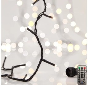 LED Външна коледна верига CLUSTER 200 LED/8 функции 2,1 м IP44 топло бяла + DO