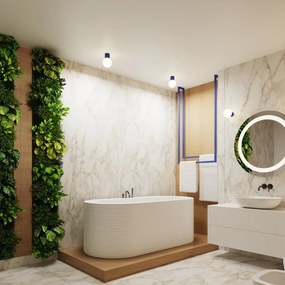 Тъмносиня стенна лампа Orbital – Sollux