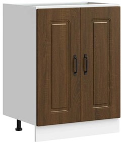 853444 vidaXL Шкаф за мивка, Kalmar, кафяв дъб, 60x46x81,5см, инженерно дърво