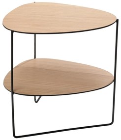 Метална масичка за кафе в естествен цвят 37x44 cm Curve Double Wood – LIND DNA