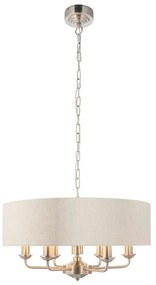 Endon 94357 - Полилей на верига HIGHCLERE 6xE14/40W/230V бежов/матов хром