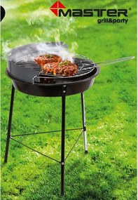 Барбекю на дървени въглища MasterGrill MG930, 32 см диаметър, Метал, Черен