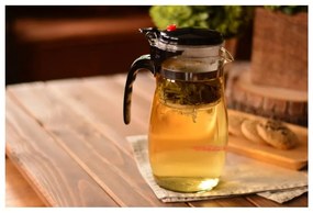 Стъклен чайник с цедка , 900 млмл Vogue - Bambum