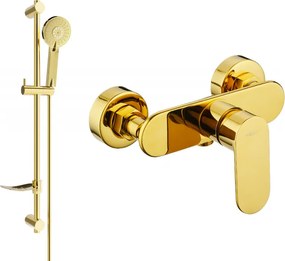 Mexen Milo DF40 душ батерия с душ комплект, златна - 7134R40-50
