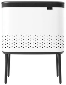 Кош за пране Brabantia Bo 1004174, 60 л, Пълнене без отваряне, Вентилационни отвори, Регулируеми крачета, Бял