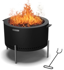 Blumfeldt Ignite Pure огнище, ниско задимяване, скара за барбекю, неръждаема стомана, преносимо, капак за дъжд, дръжки за пренасяне