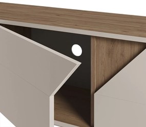 Кремавo-естествен скрин от декор от дъб 150x55x35 cm Lilou – Marckeric