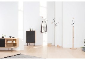 Черна стенна закачалка за външен ъгъл с розов детайл Hook - Gazzda