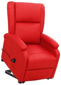 329690 vidaXL Изправящ стол, червен, изкуствена кожа