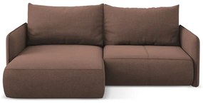 Розов разтегателен ъглов диван с място за съхранение (ляв ъгъл) Nanea – Makamii