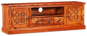 245148 vidaXL ТВ поставка, акациево дърво масив, 120x30x40 cм