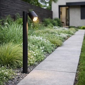 Свободностояща лампа за външен монтаж черна 80 cm AR70 Регулируема IP44 - Solo