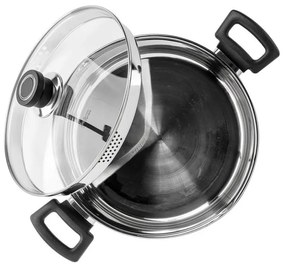 Тенджера Luigi Ferrero Sophia FR-3406, 26x14 см, 7 л, Стомана 18/10, Стъклен капак, Индукция, Инокс