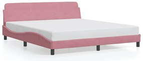 373237 vidaXL Рамка за легло с табла Dover, розова, 180x200 см, кадифе