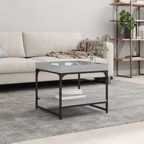 832811 vidaXL Кафе маса, сив сонома, 49,5x49,5x45 см, инженерно дърво
